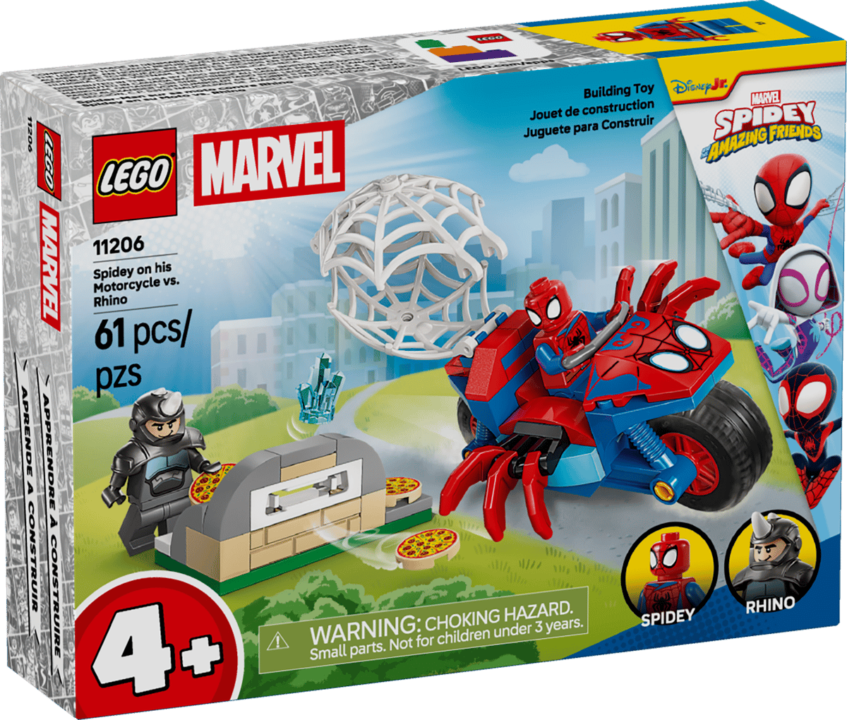 Lego Marvel Spidey on his Motorcycle vs. Rhino 11206 - Spendloves