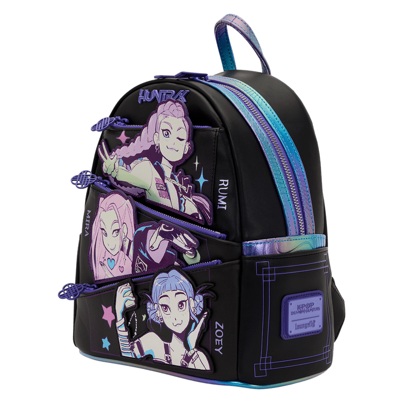 Loungefly KPop Demon Hunters HUNTR/X Mini Backpack with Photo Card Charm - Spendloves